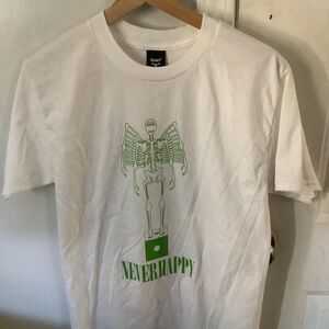 Neverhappy “die” white tee green variant Edition of 2 per size per color Limited